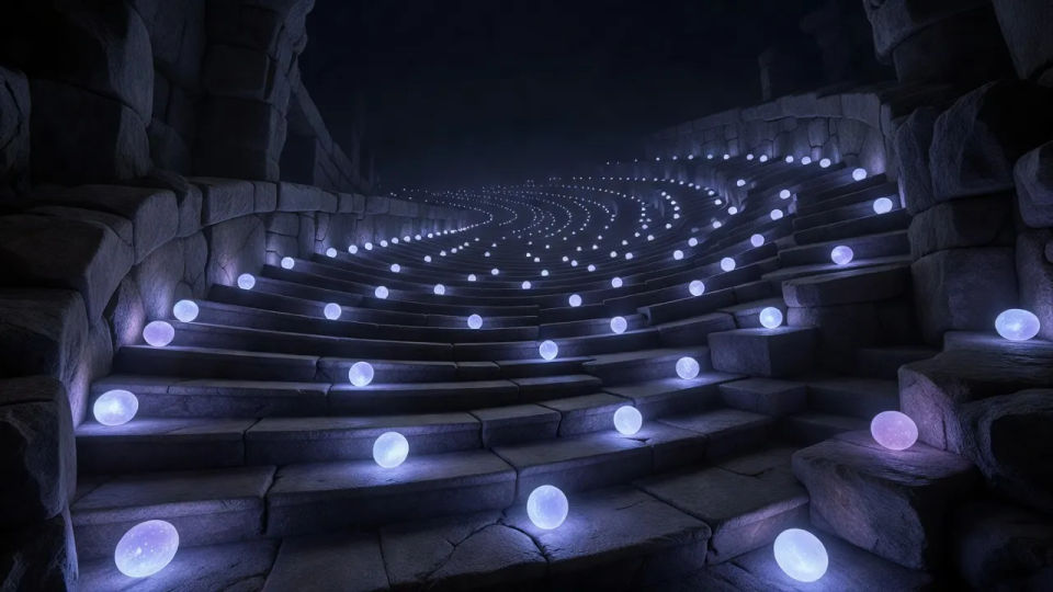 Spiral stair ascent