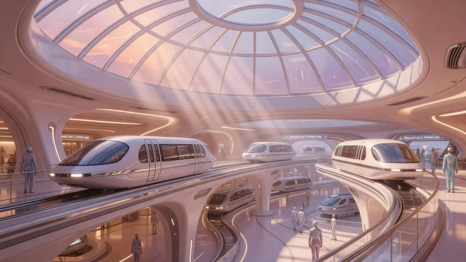Monorail transit hub