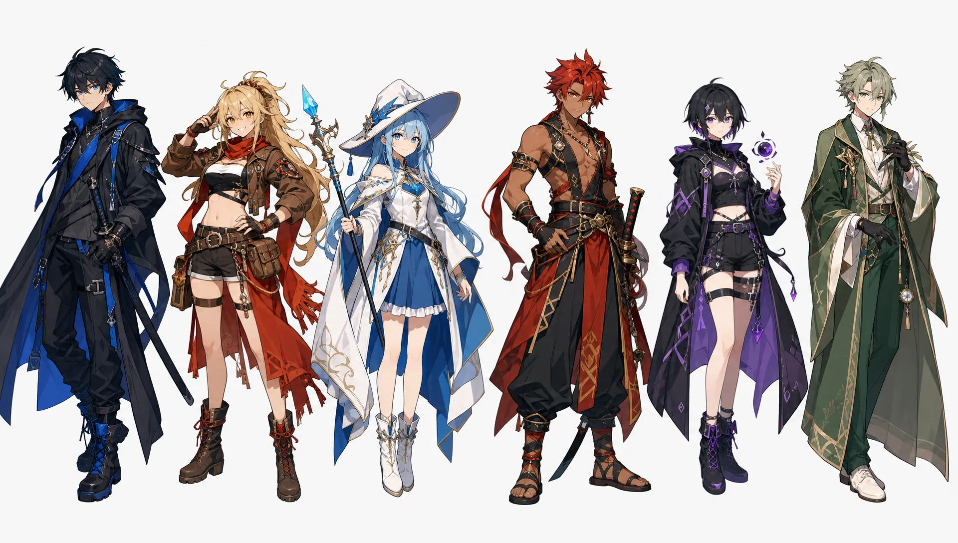 Group lineup of the main cast