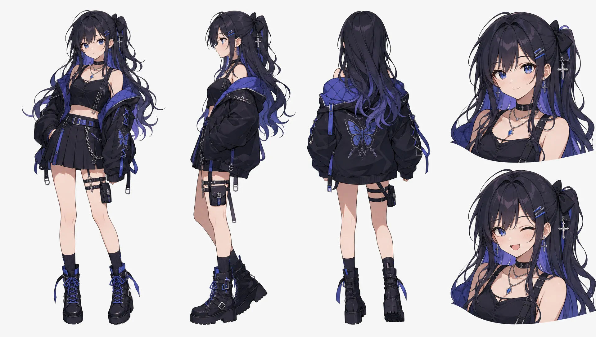 Character reference sheet with multiple poses