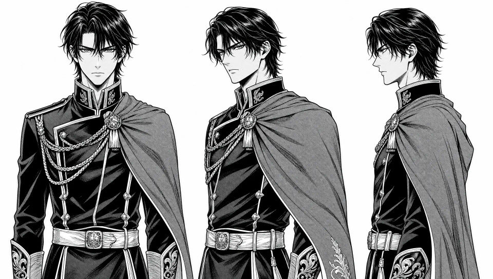 Three-quarter character turnaround