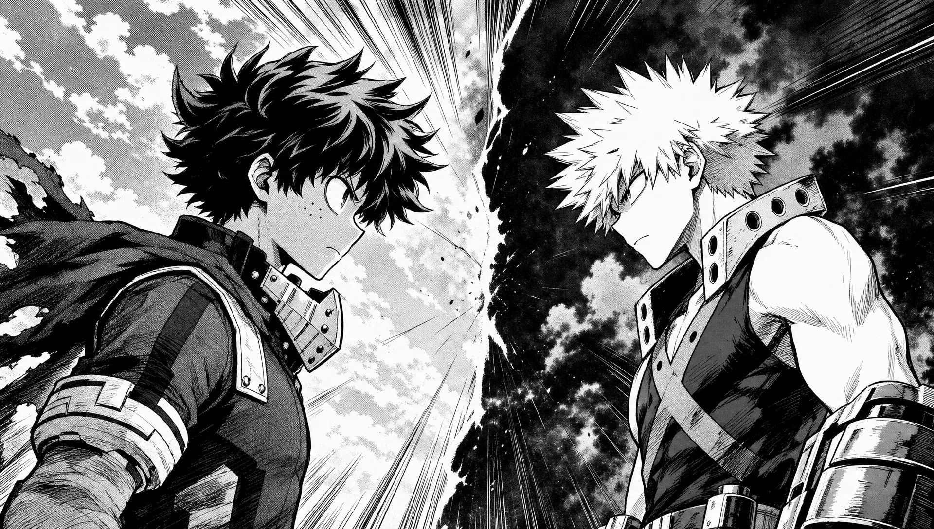 Two-character rivalry standoff