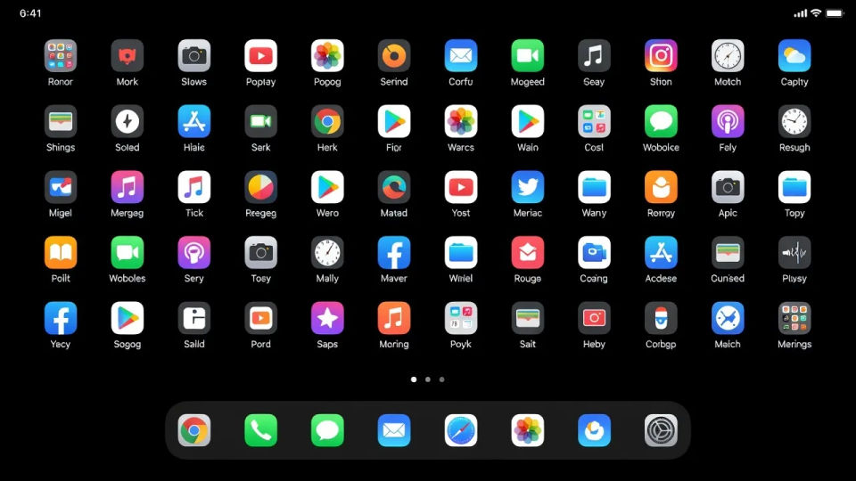 Home screen with icons