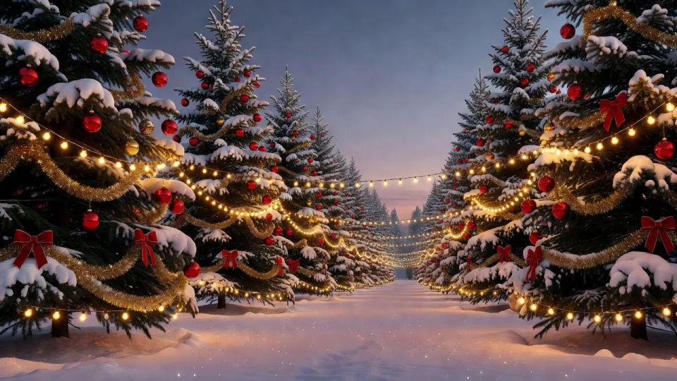 Tree farm panorama