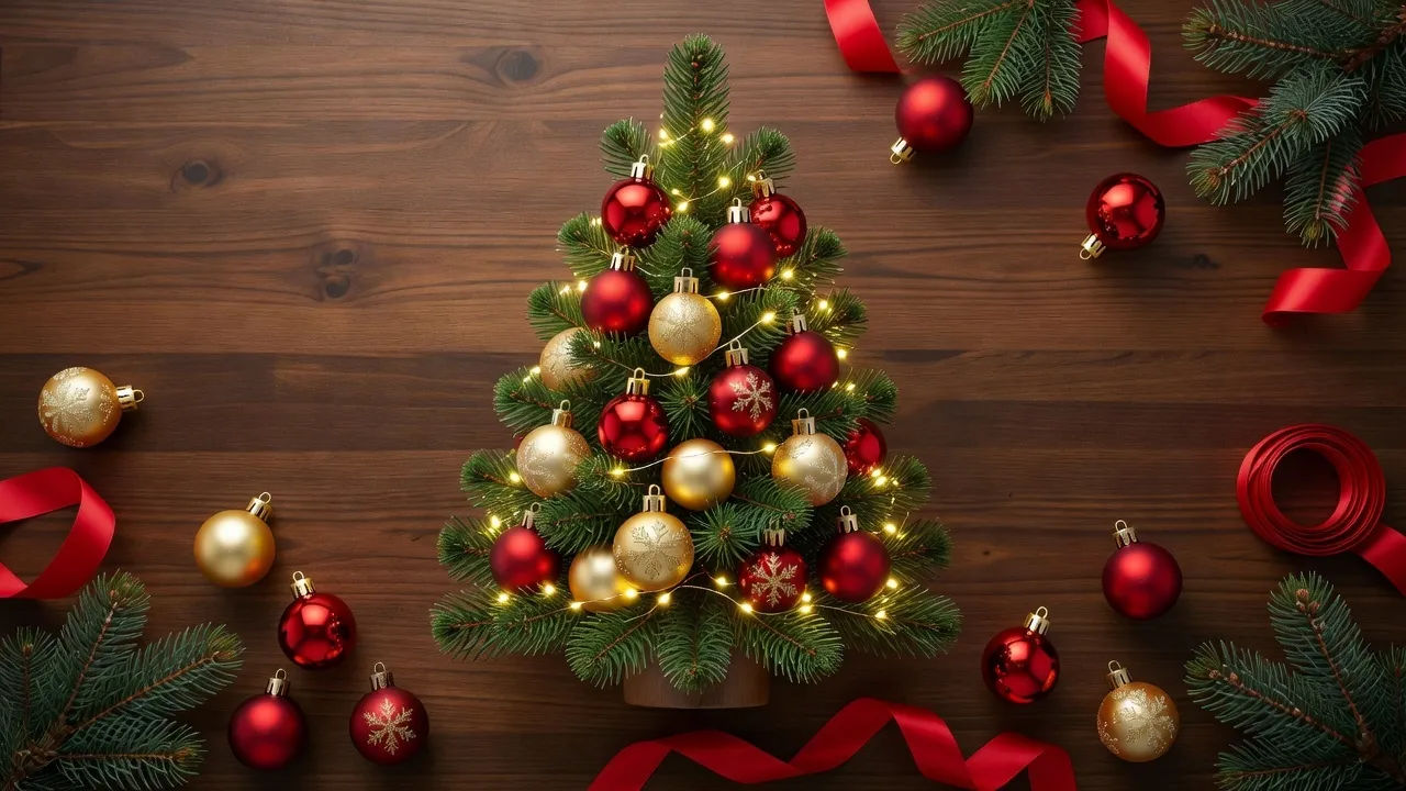 Flat-lay with ornaments