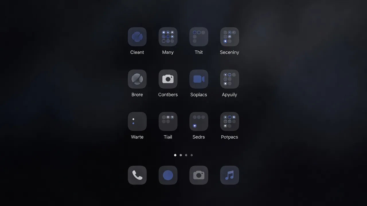 Home screen with icons