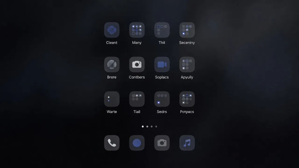 Home screen with icons