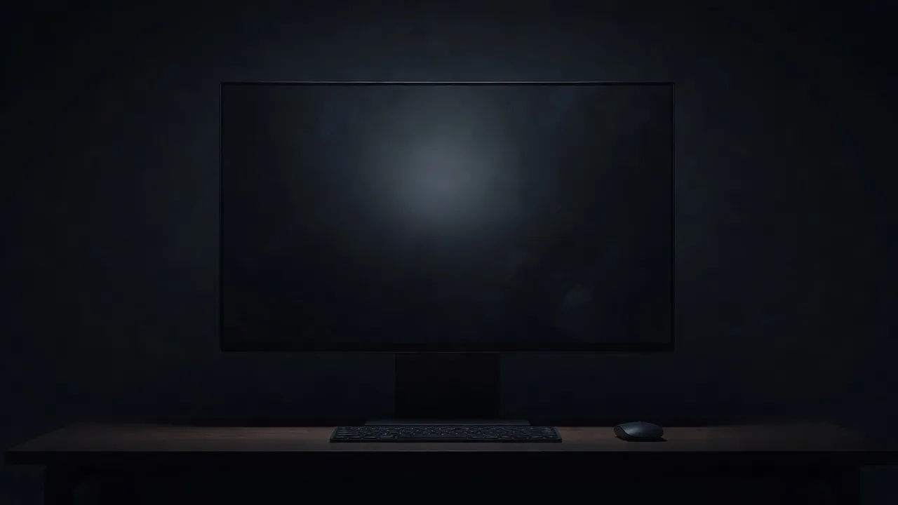 Desktop monitor at night