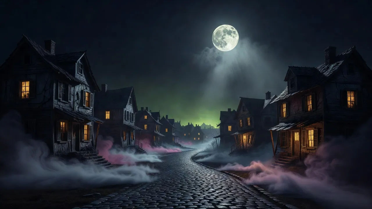 Haunted street panorama