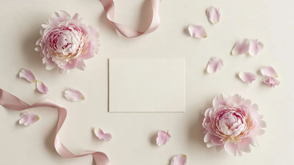 Floral flat-lay banner