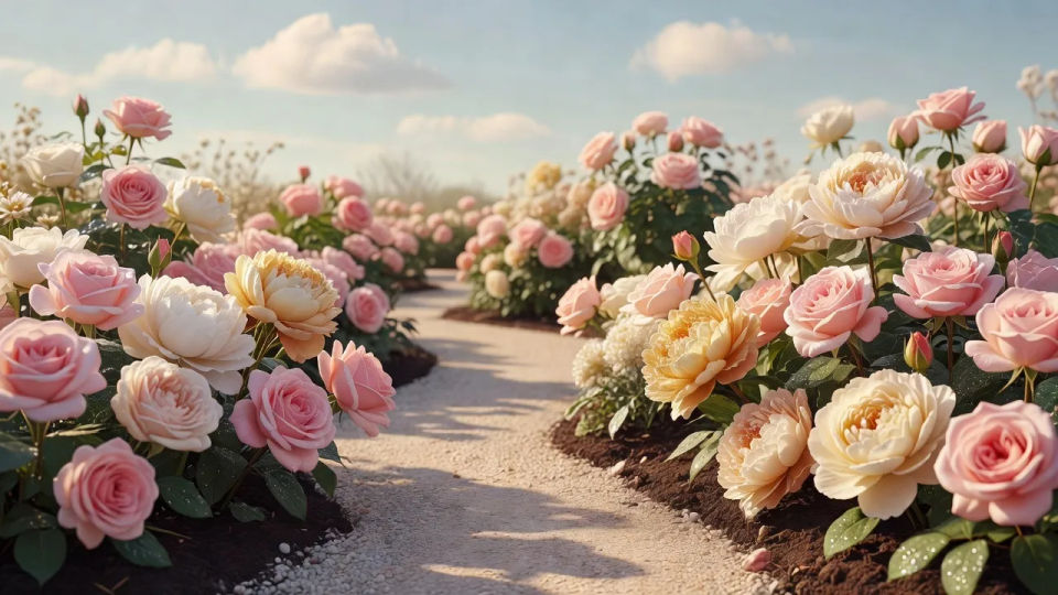 Garden bloom panorama