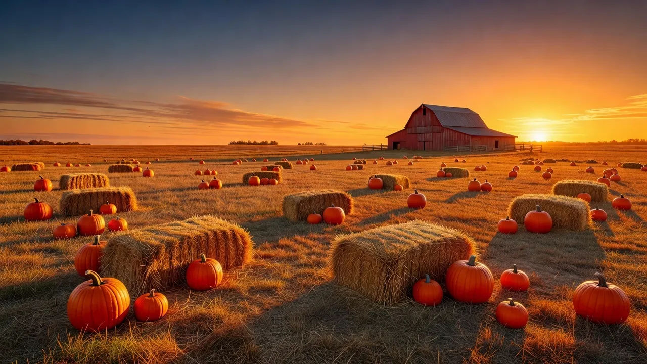 Pumpkin patch panorama