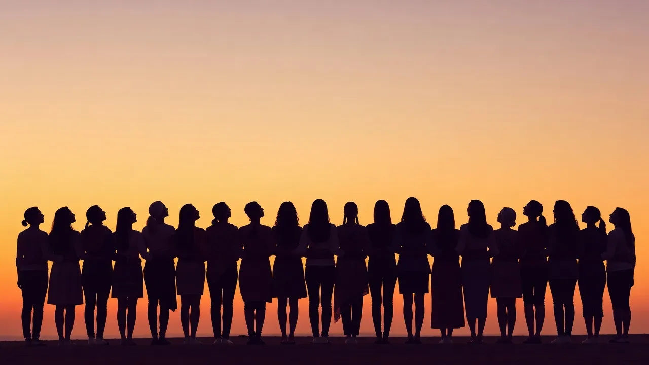 Silhouette group panorama