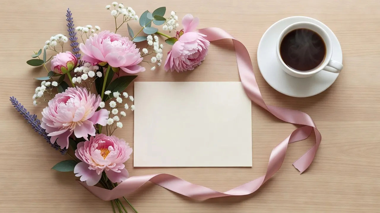 Flat-lay desk banner