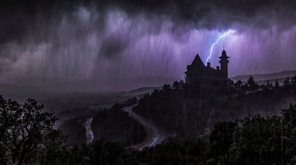 Hilltop storm panorama