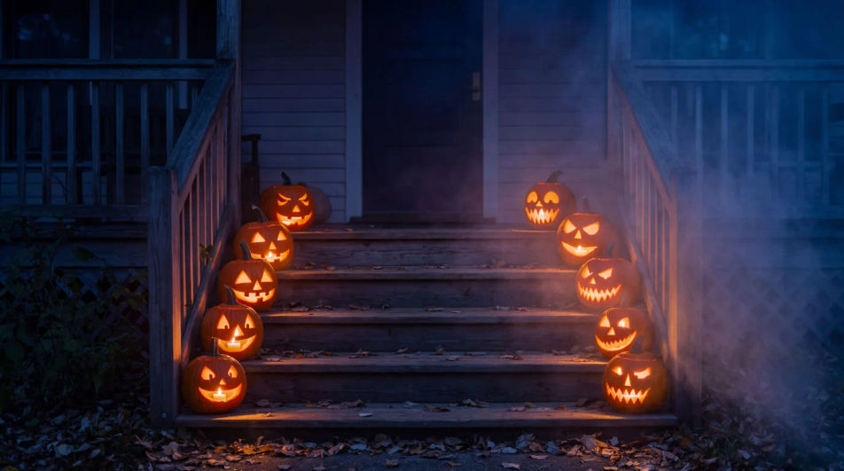Porch steps at blue hour