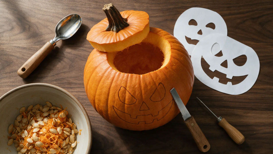 Carving table flat-lay