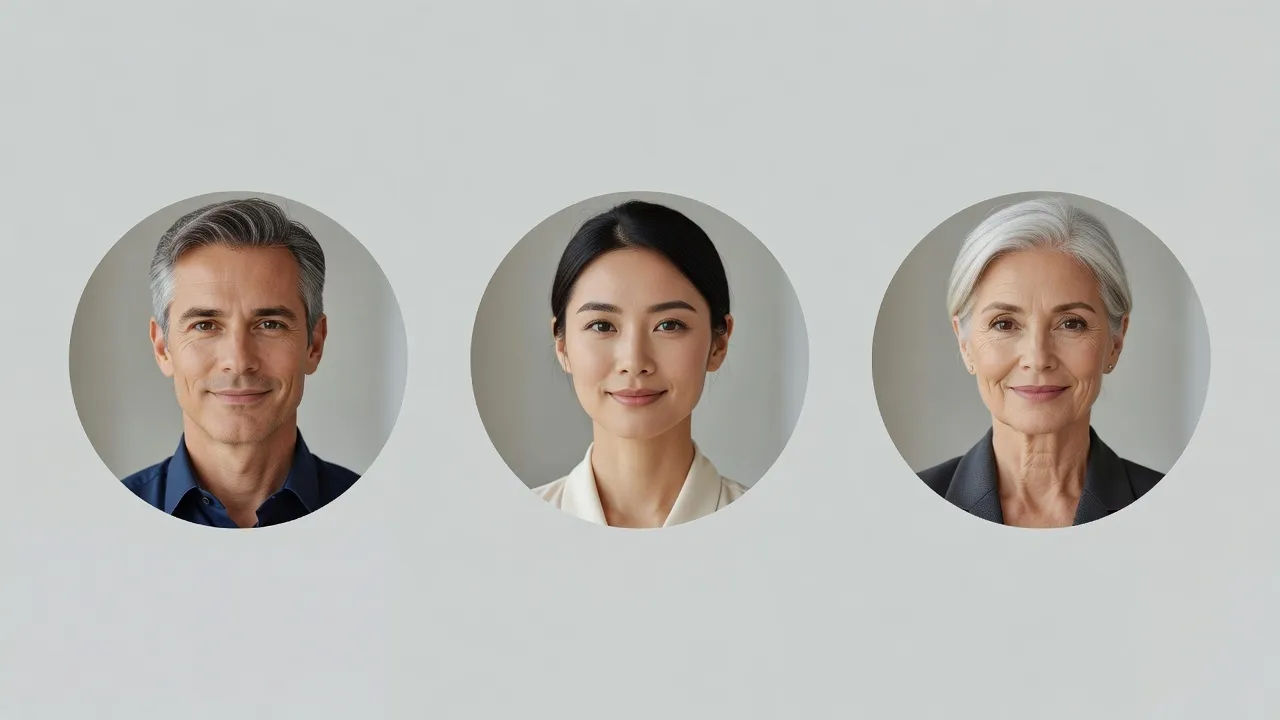 Circular avatar trio crop