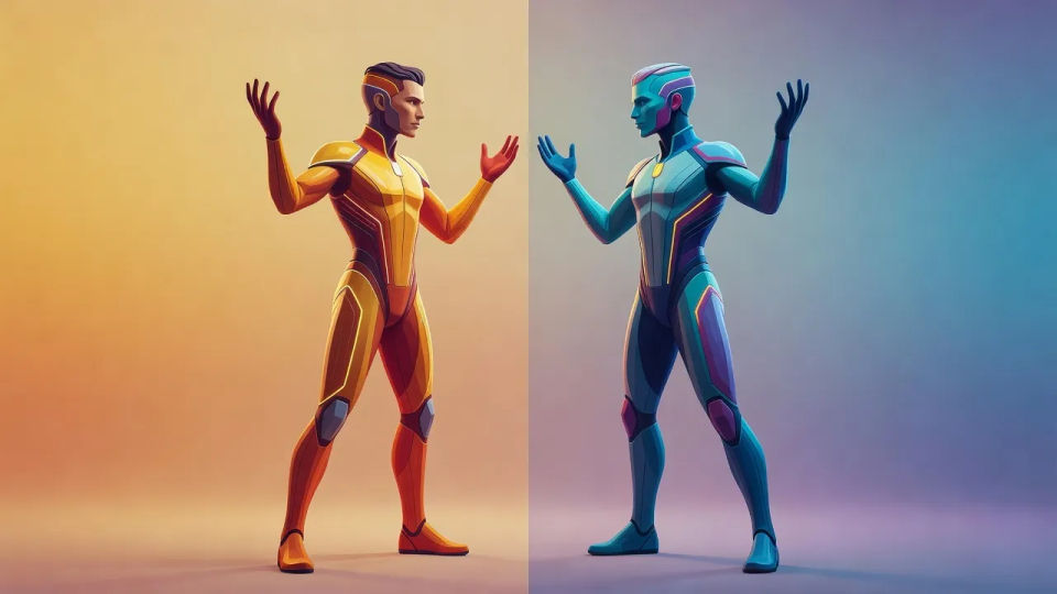 Mirrored-pose pair crop