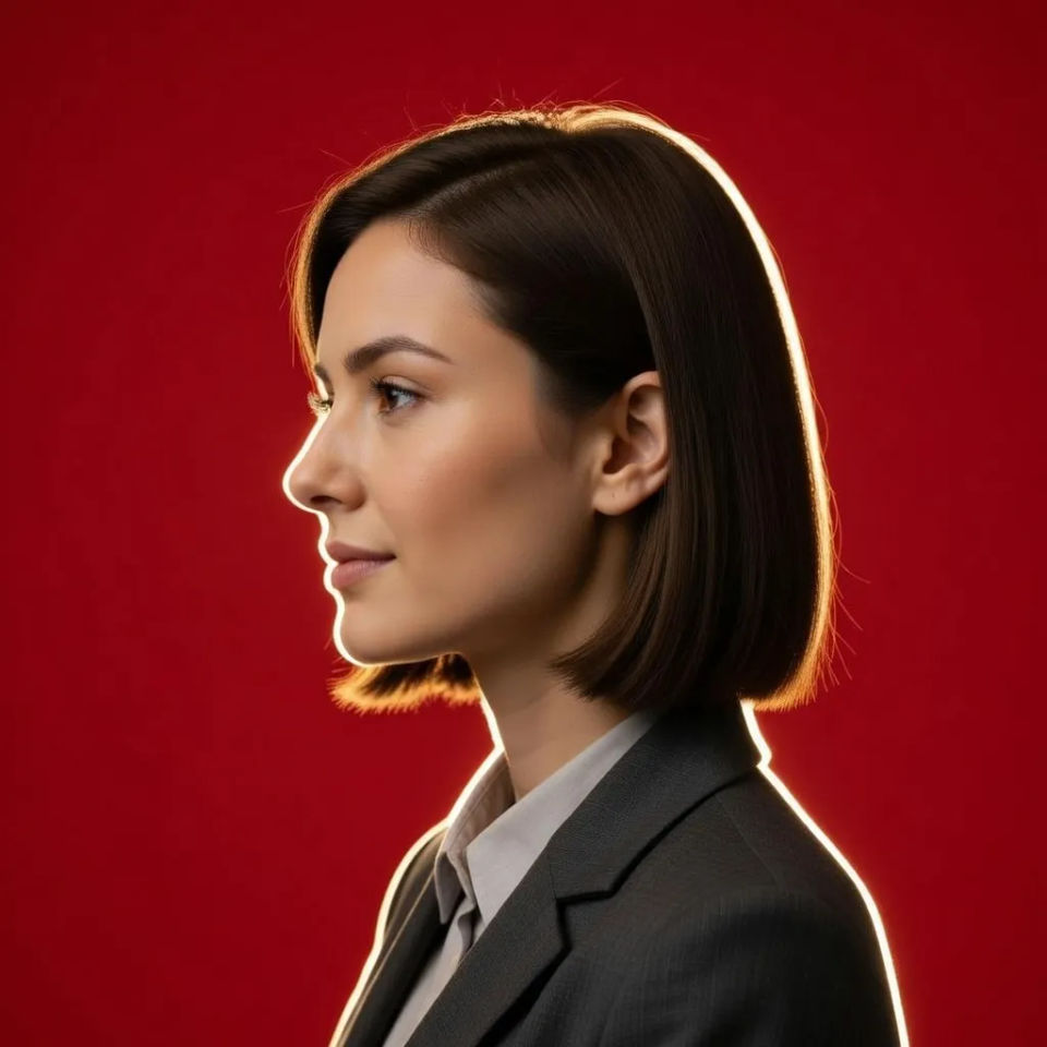 Side-profile silhouette crop