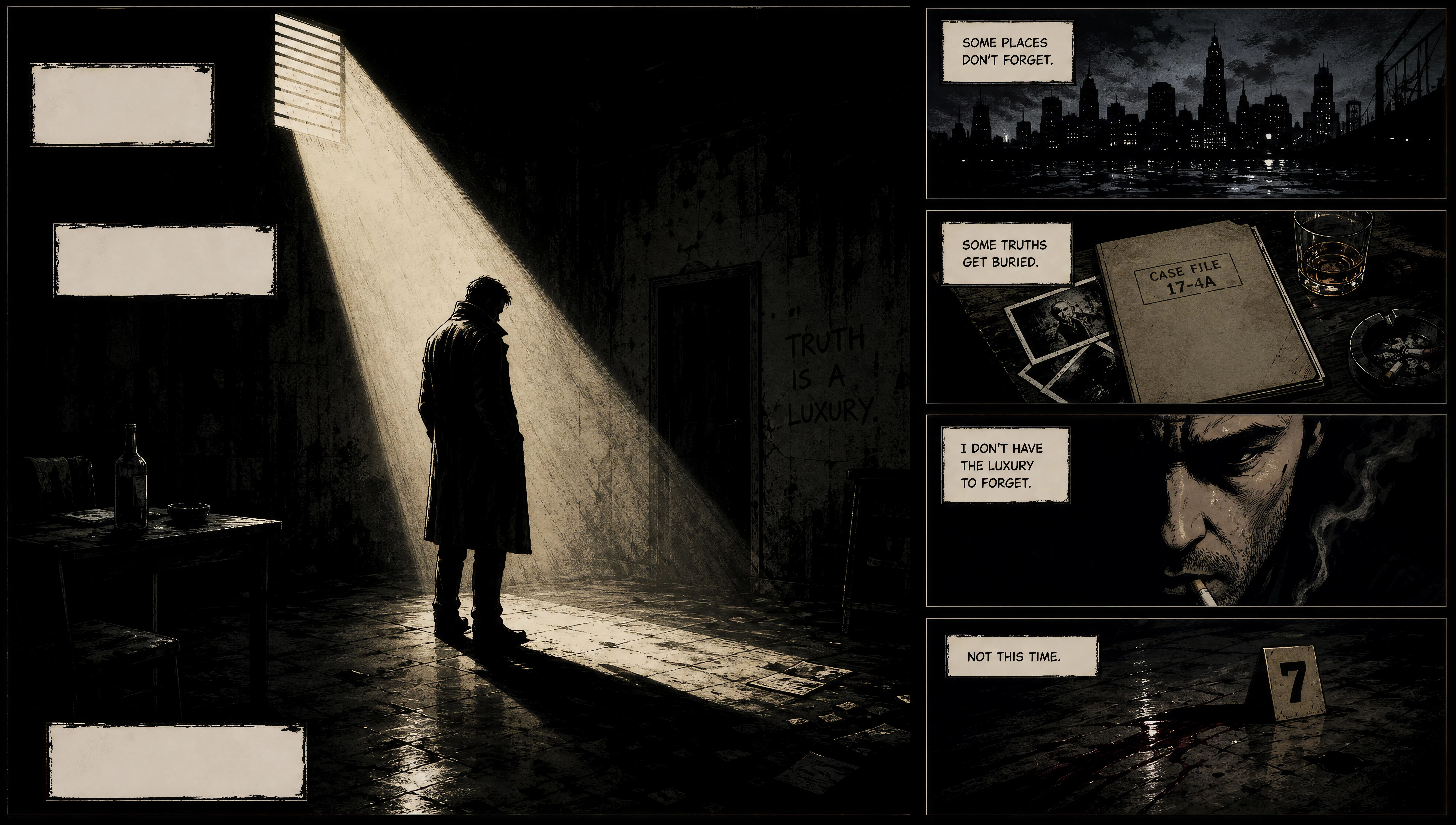 Mise en page d'une planche noir et blanc