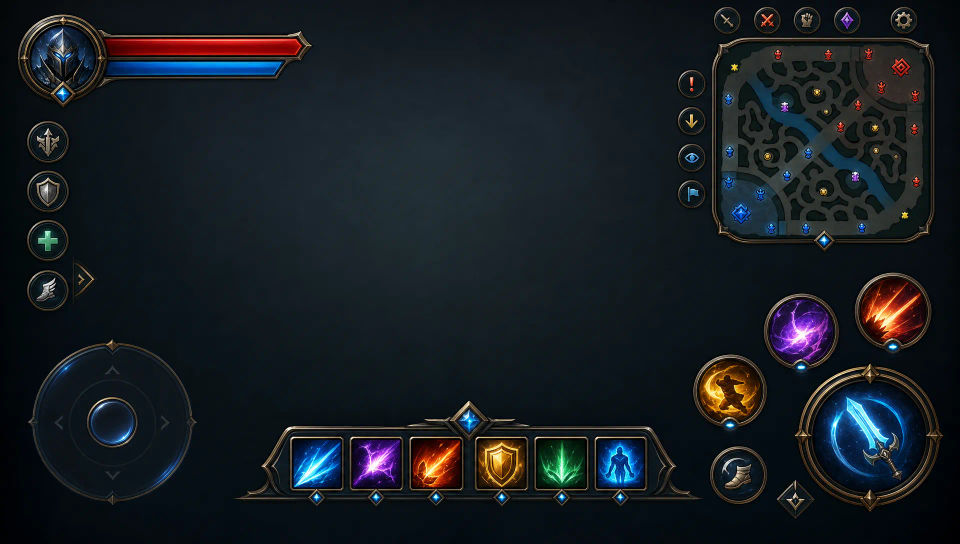 HUD mockup with icons placed