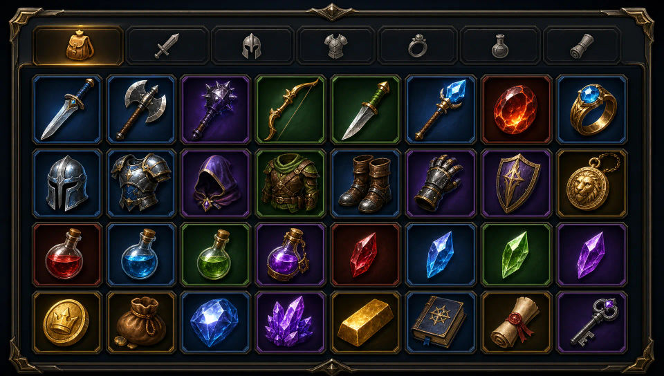 Inventory grid panel