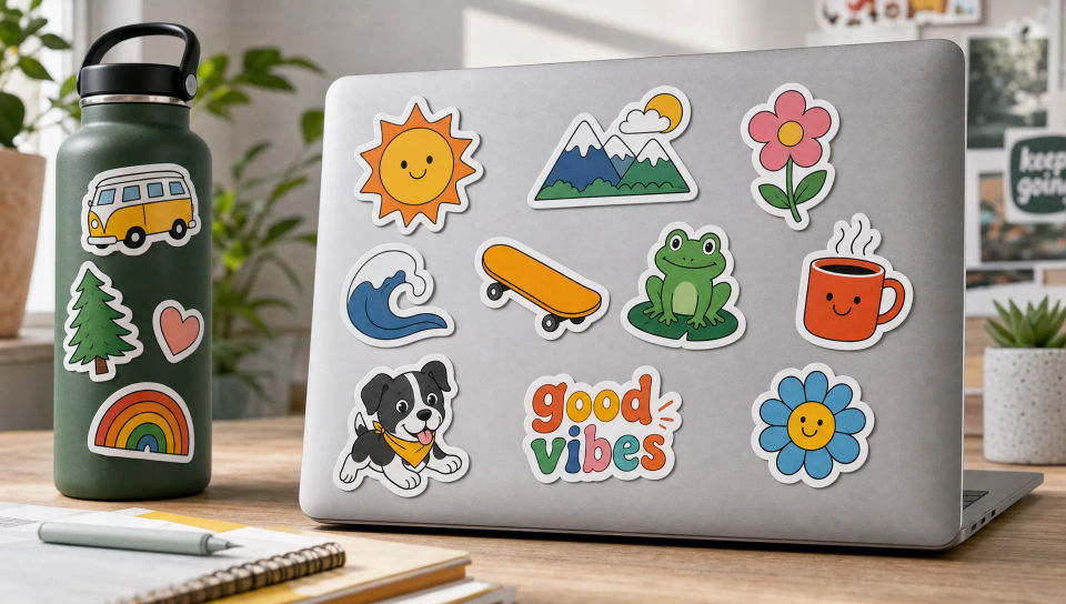 Laptop and water-bottle mockup
