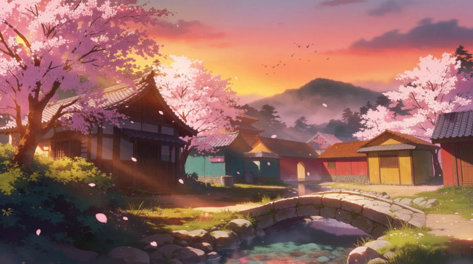 Anime scenic background