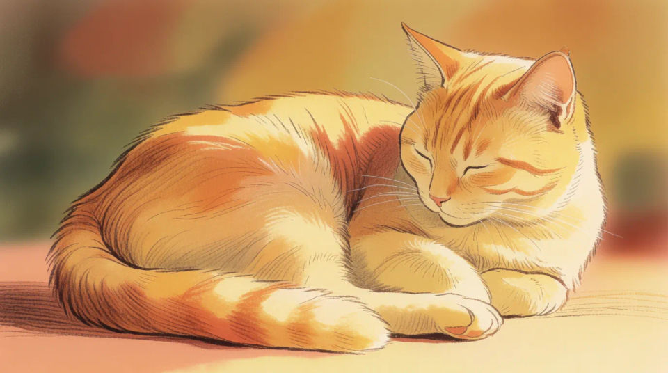 Cat in relaxed pose