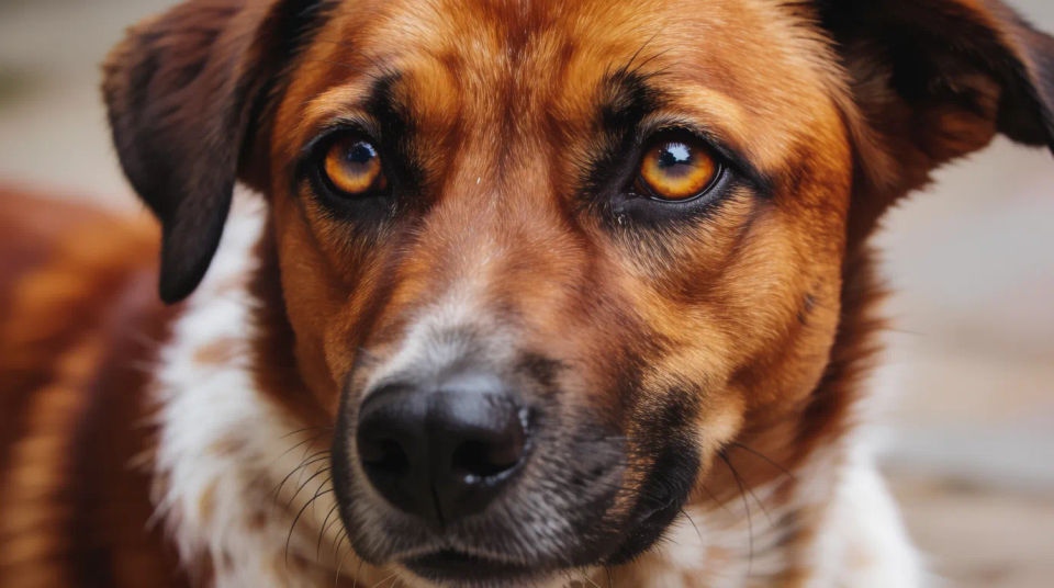 Dog face close-up