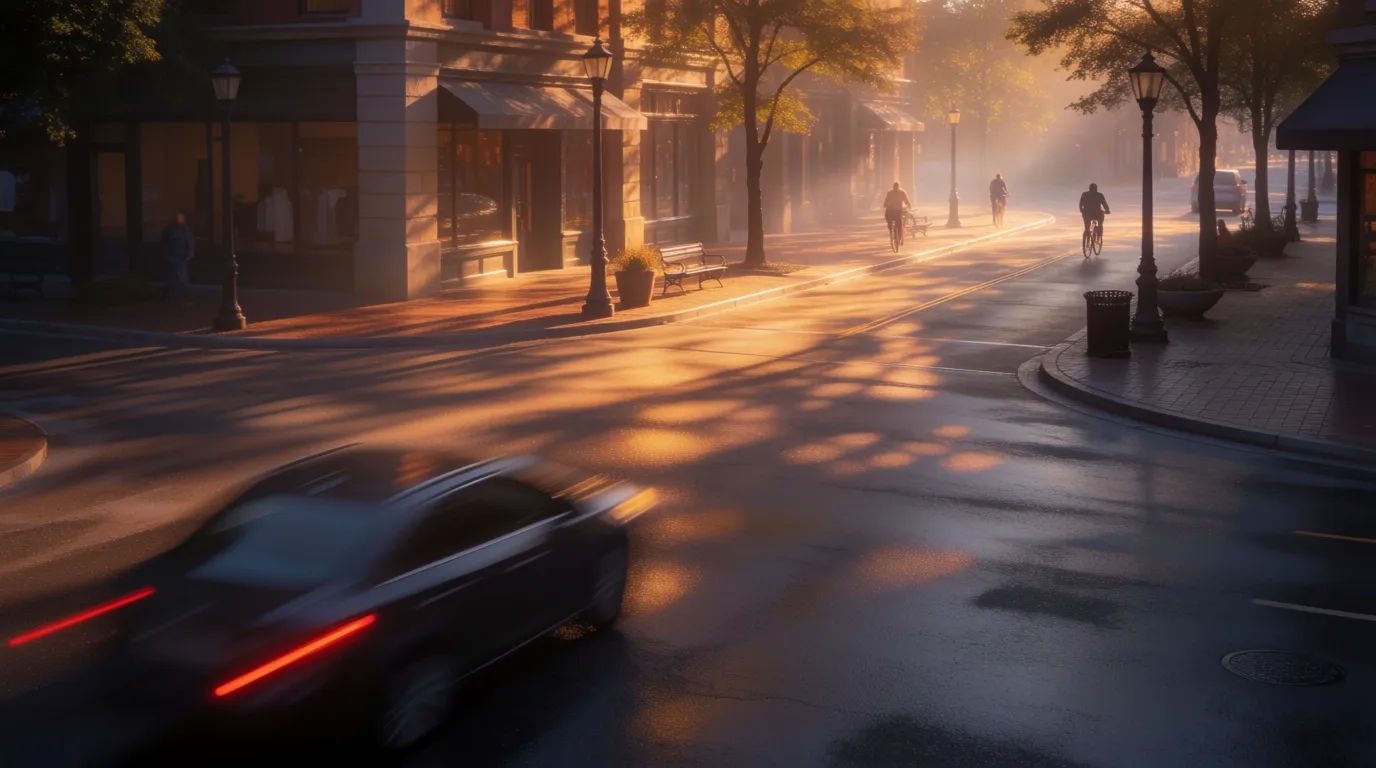 Urban morning street