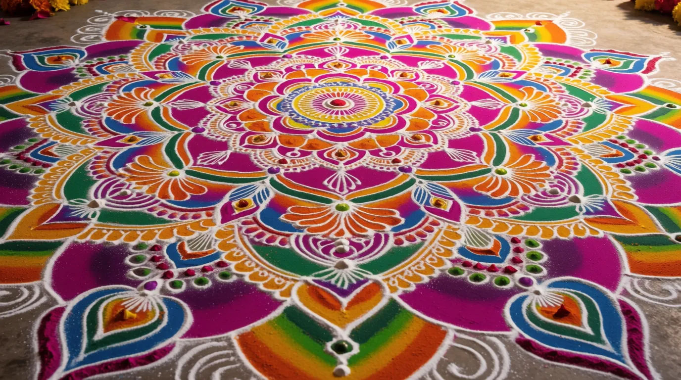 Rangoli floor art