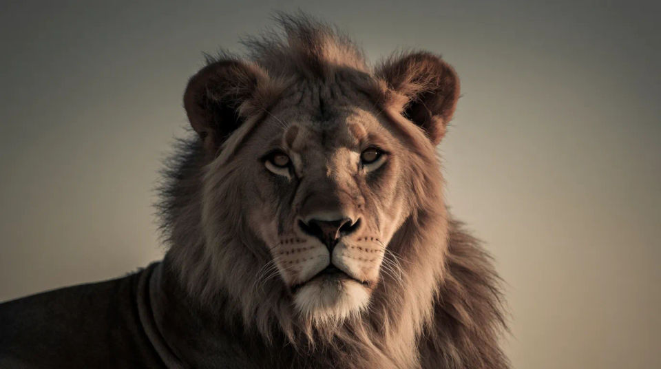 Lion head close-up