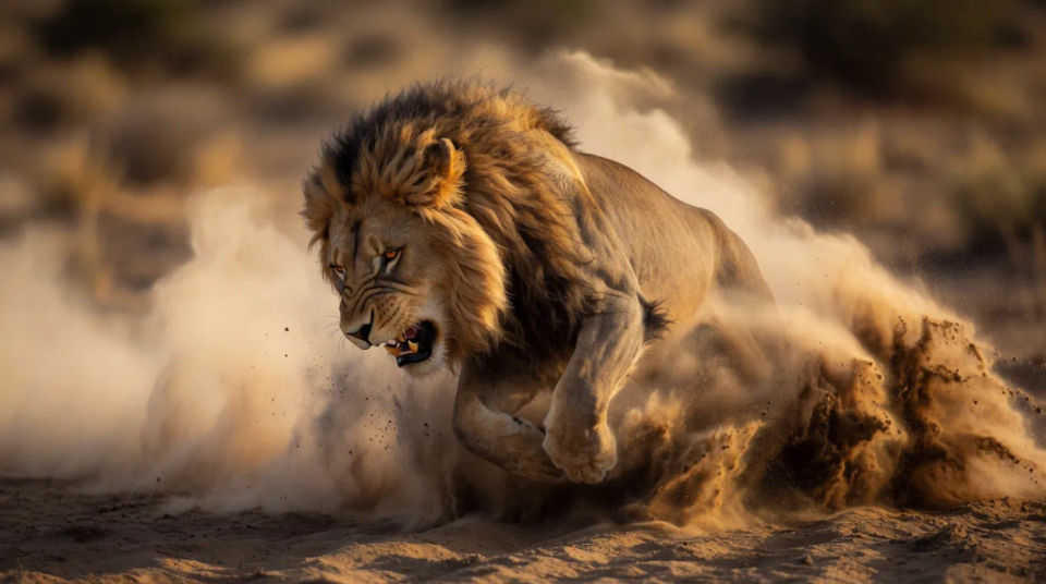Dramatic action scene