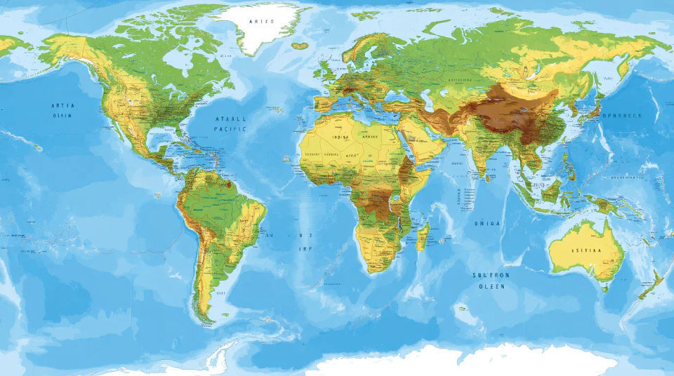 Full world map display
