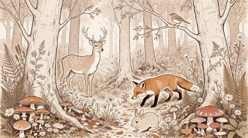 Forest woodland animals