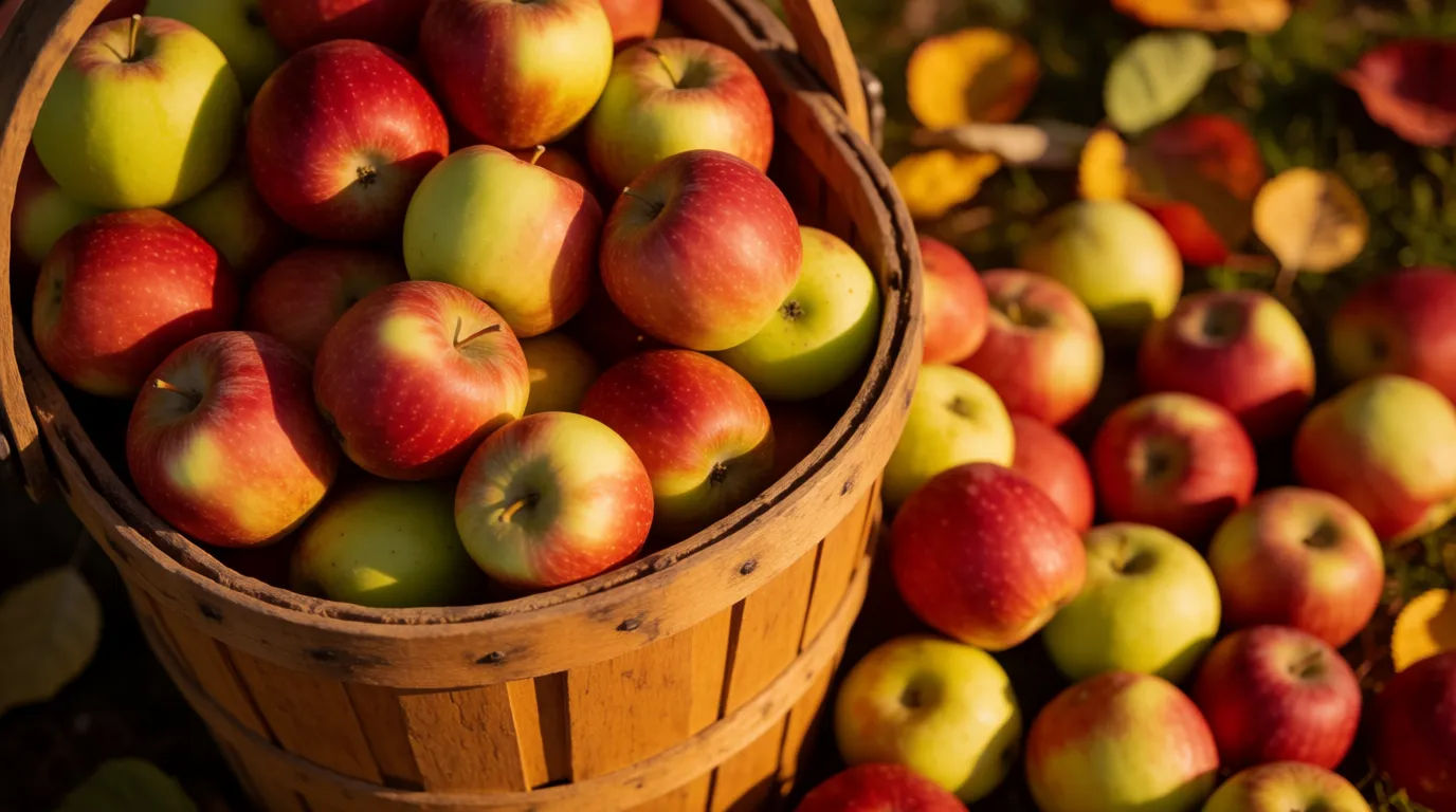 Apple and basket still life