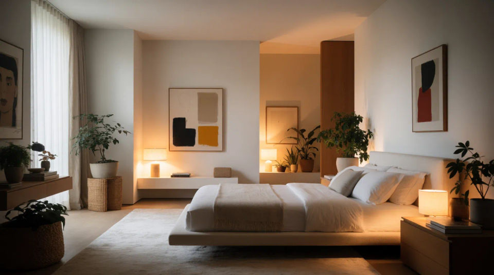Zeitgenössisches Schlafzimmer-Refugium