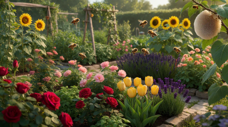 Garten in voller Blüte