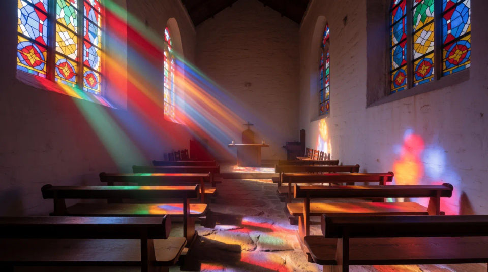 Kapelleninnenraum im Licht
