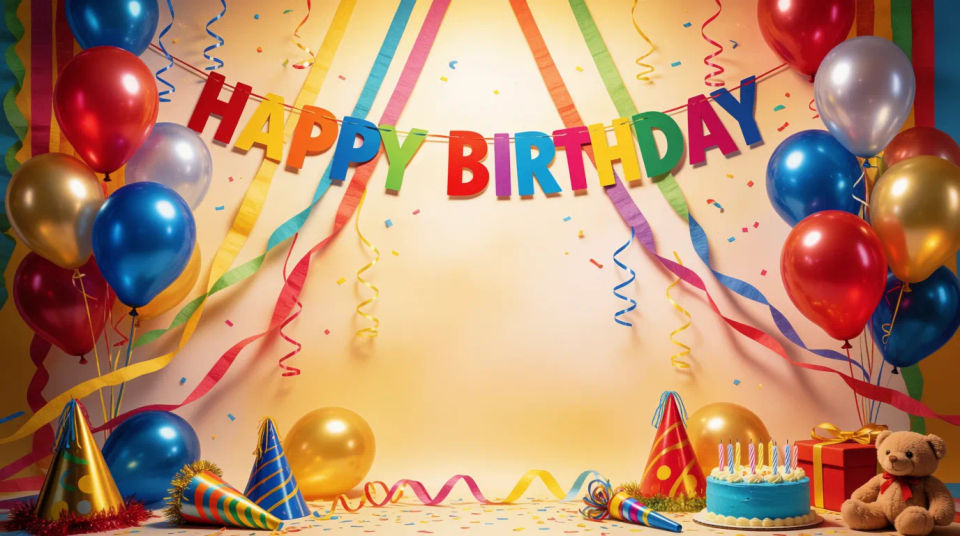 Happy birthday banner backdrop