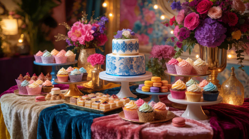 Decorated dessert table
