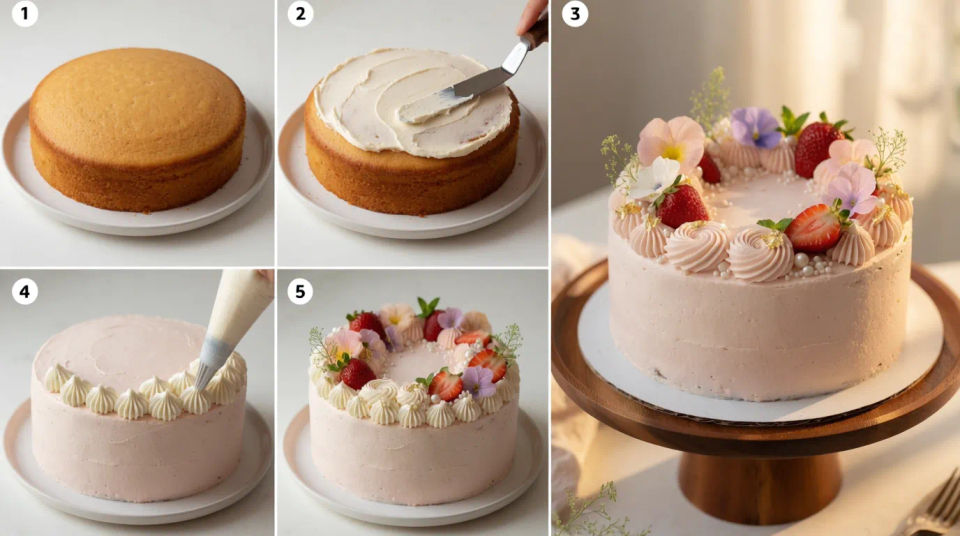 Cake decorating process