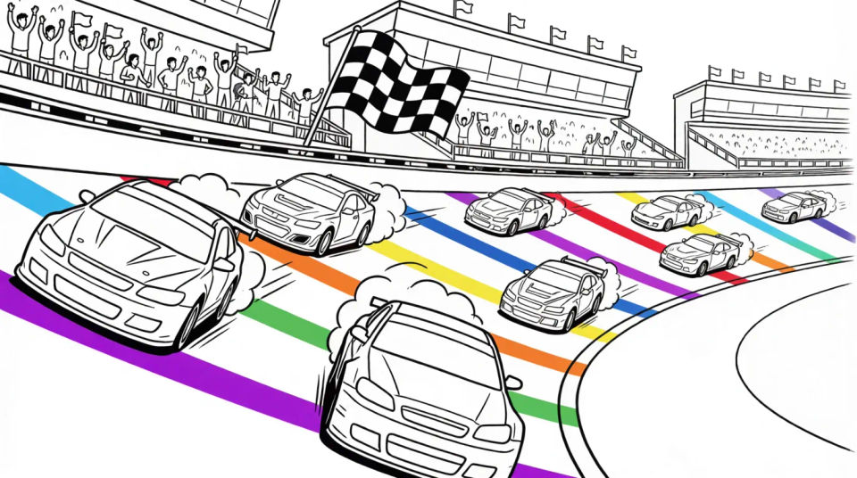 Racetrack racing scene