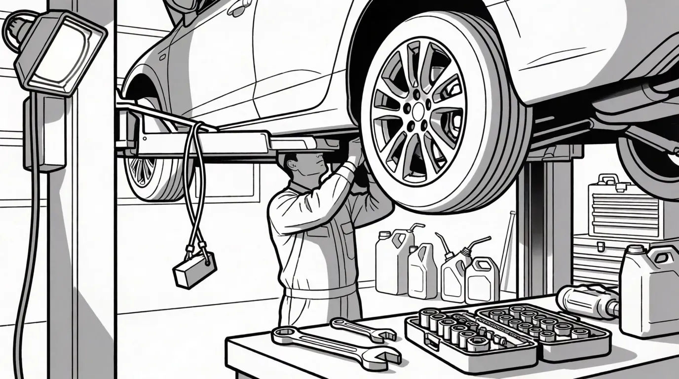 Garage maintenance scene