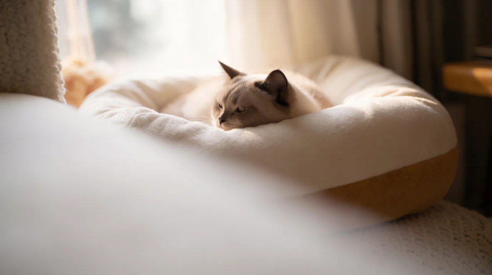 Cat on a cushion