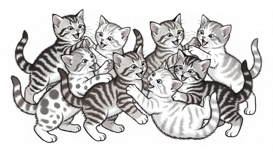 Kittens playing together