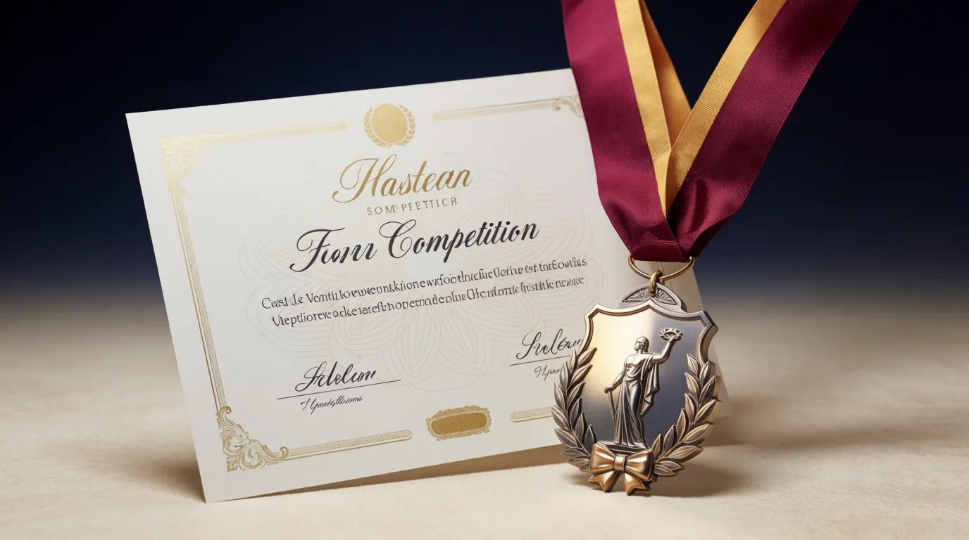 Certificate with award ribbon