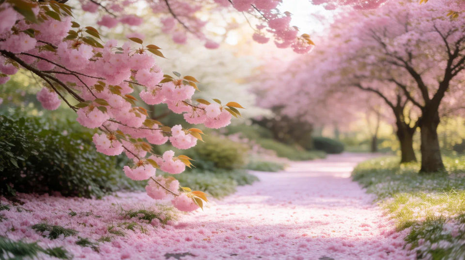 Blütenweg im Garten